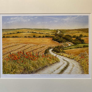 Hedgerow Poppies on the Ridgeway (Giclée Print)