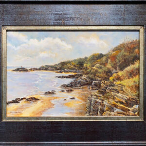 ‘Coastline near Borth-y-Gest’ oil painting