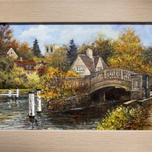 ‘Roving Bridge, Iffley Lock’ oil painting